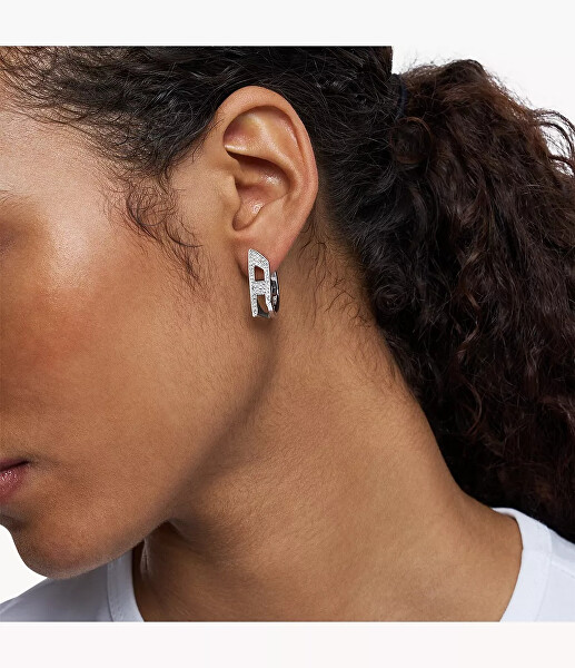 Třpytivá single náušnice z oceli DX1628040