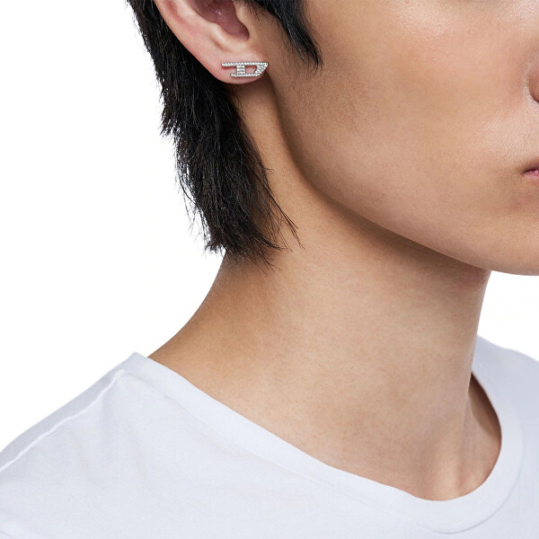 Ocelová single s krystaly náušnice DX1630040