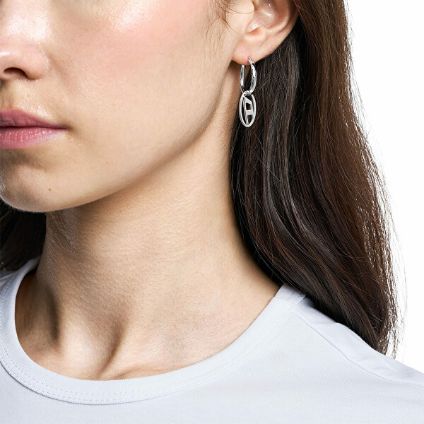 Single kruhová náušnice 2v1 D Logo DX1601040