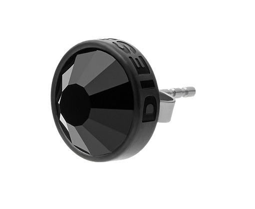 Elegantní černá single náušnice DX1275001