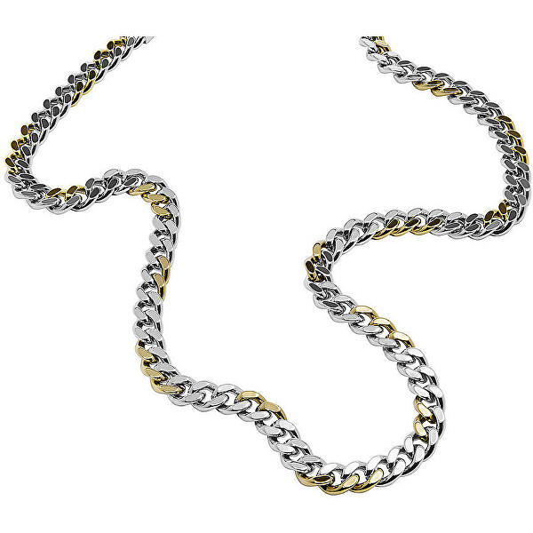 Nadčasový oceľový bicolor náhrdelník DX1355931