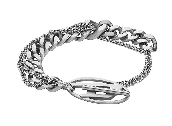 Výrazný dvojitý unisex náramek z oceli DX1550040
