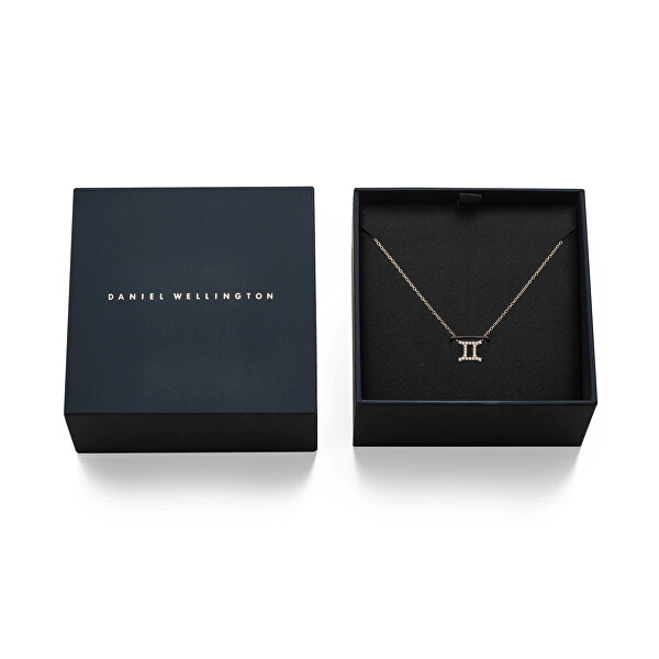 Nadčasový pozlacený náhrdelník znamení Blíženci Crystal Zodiac DW00400921