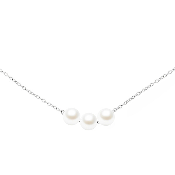 Ocelový náhrdelník se Swarovski perlami Pearl Trio DW00402109