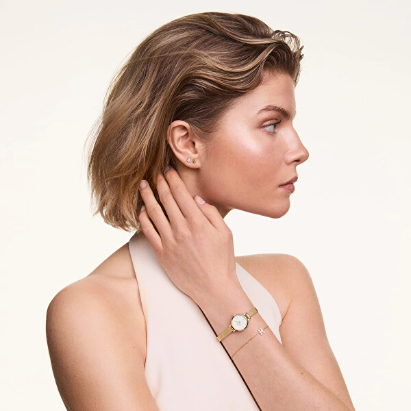 Ocelový řetízkový náramek znamení Vodnář Crystal Zodiac DW00400941