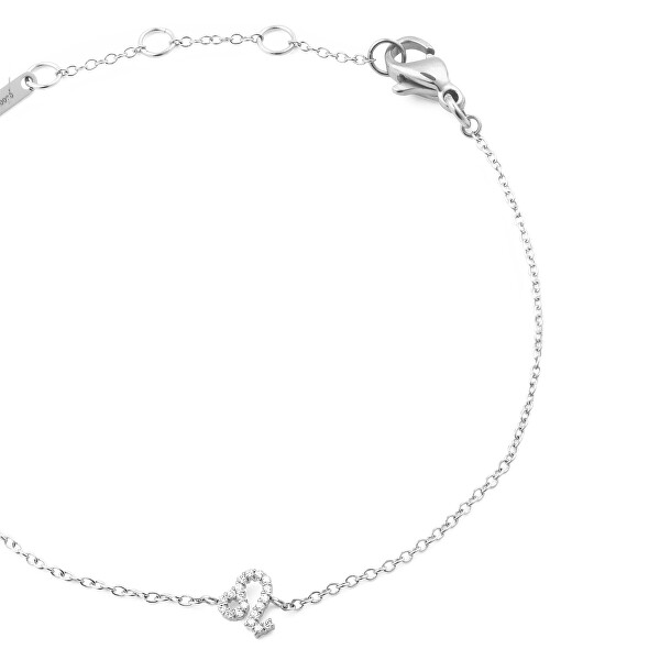 Ocelový řetízkový náramek znamení Lev Crystal Zodiac DW00400935