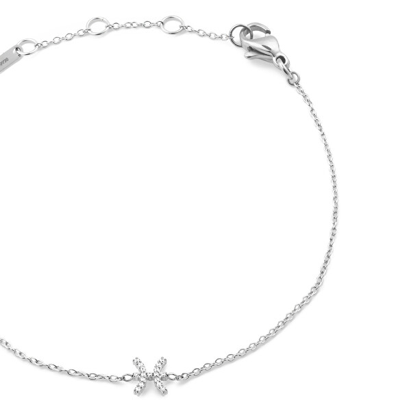 Ocelový řetízkový náramek znamení Ryby Crystal Zodiac DW00400942