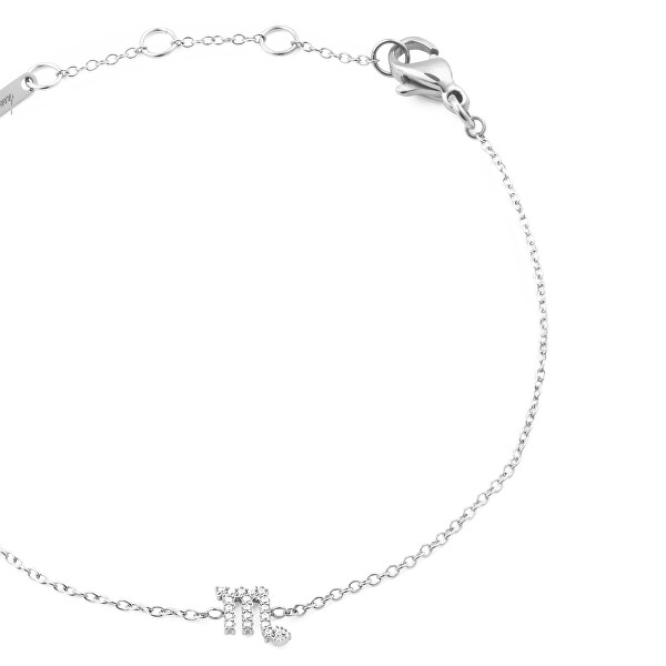 Ocelový řetízkový náramek znamení Štír Crystal Zodiac DW00400938