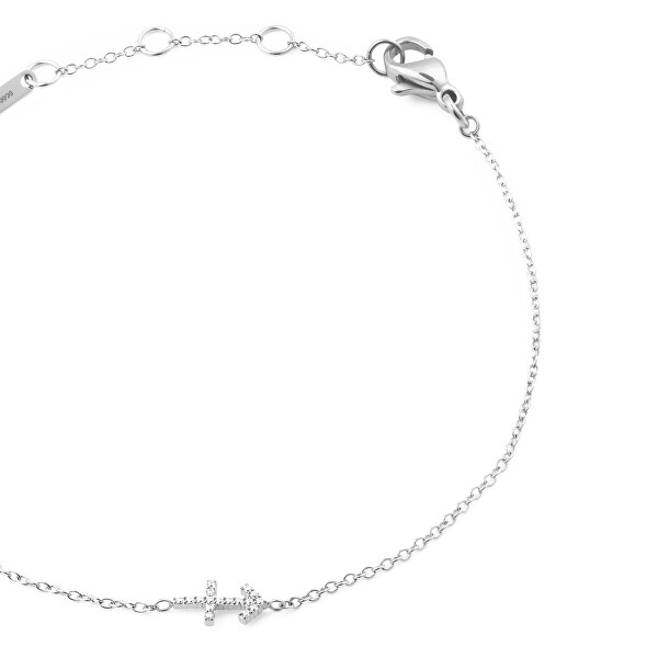 Ocelový řetízkový náramek znamení Střelec Crystal Zodiac DW00400939