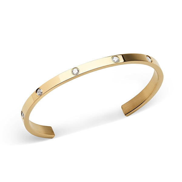 Otevřený pevný pozlacený náramek Classic Lumine DW004017
