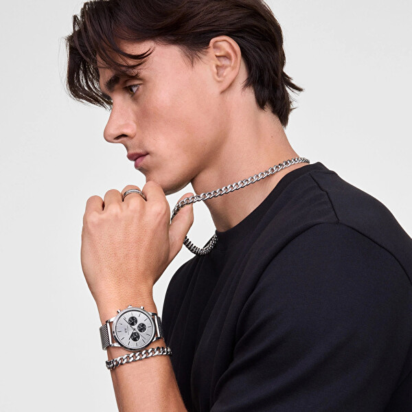 Pánský ocelový náramek Ellipse Cuban Chain DW0040166