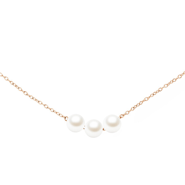 Pozlátený náhrdelník so Swarovski perlami Pearl Trio DW00402111