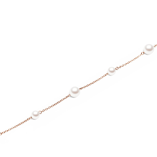 Pozlátený náramok s perlami Swarovski Pearl Step DW00402108