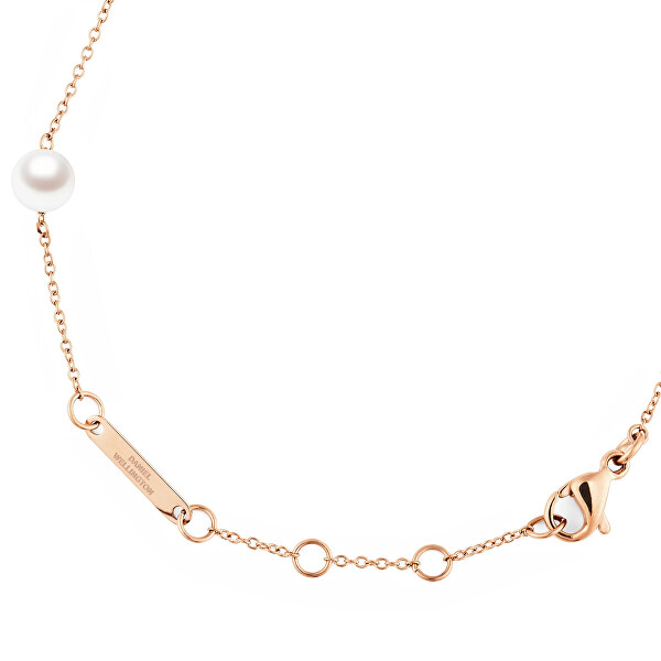 Pozlátený náramok s perlami Swarovski Pearl Step DW00402108