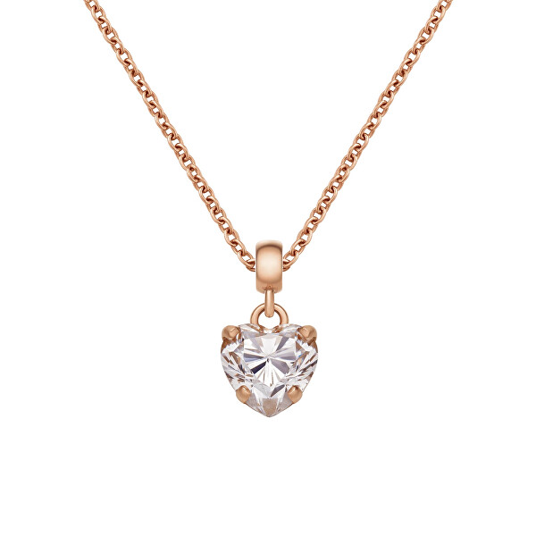 Pozlacený přívěsek s čirým srdíčkem Charms DW00400424