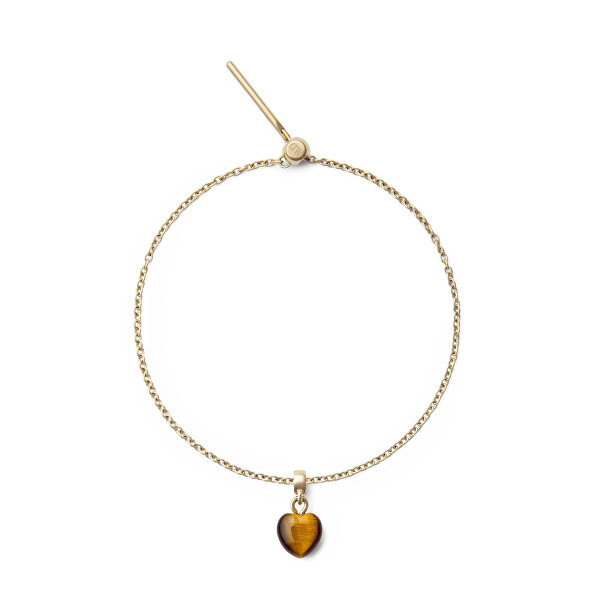 Pozlacený přívěsek se srdíčkem z tygřího oka Charms DW00401475