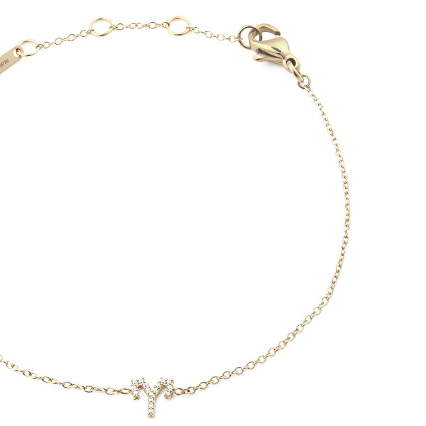 Pozlacený řetízkový náramek znamení Beran Crystal Zodiac DW00400907