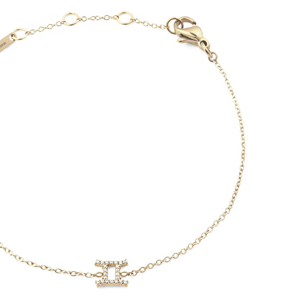 Pozlacený řetízkový náramek znamení Blíženci Crystal Zodiac DW00400909