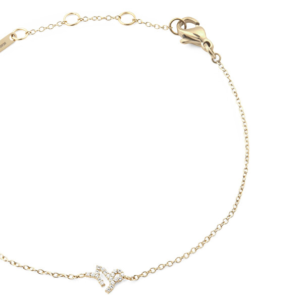 Pozlacený řetízkový náramek znamení Kozoroh Crystal Zodiac DW00400916