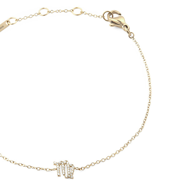 Pozlacený řetízkový náramek znamení Panna Crystal Zodiac DW00400912