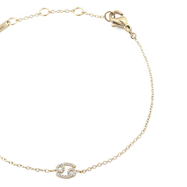 Pozlacený řetízkový náramek znamení Rak Crystal Zodiac DW00400910
