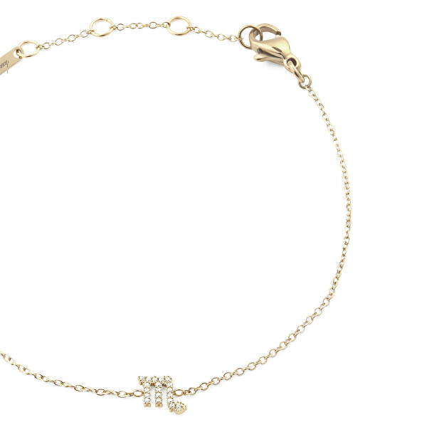 Pozlacený řetízkový náramek znamení Štír Crystal Zodiac DW00400914