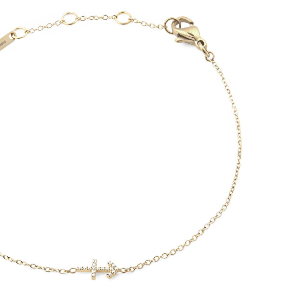 Pozlacený řetízkový náramek znamení Střelec Crystal Zodiac DW00400915