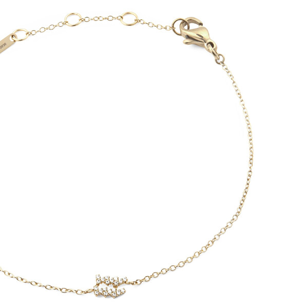Pozlacený řetízkový náramek znamení Vodnář Crystal Zodiac DW00400917