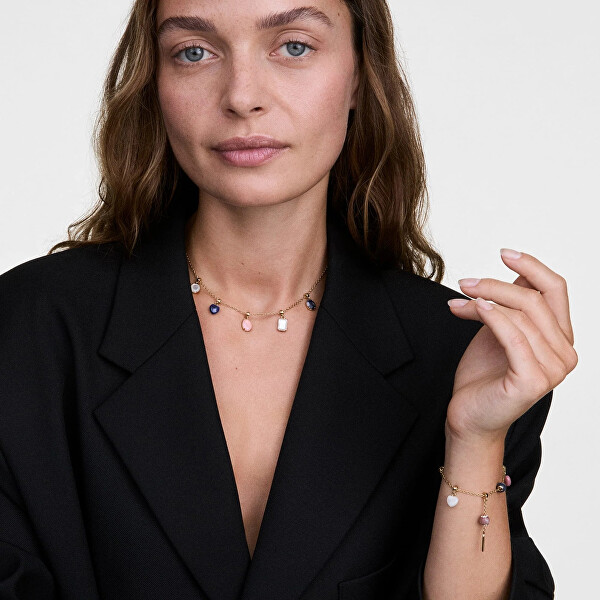 Půvabný pozlacený přívěsek s růženínem Charms DW00401459