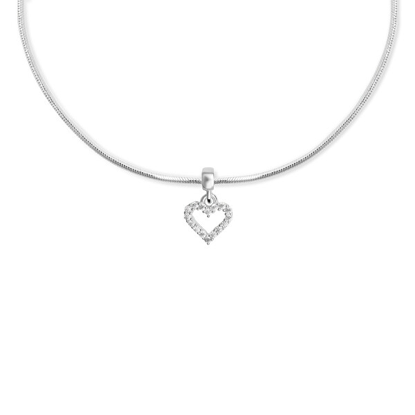 Stříbrný srdíčkový přívěsek s čirými krystaly Charms DW00401051