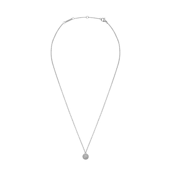 Štýlový oceľový náhrdelník s trblietavou guličkou Pavé DW00400655