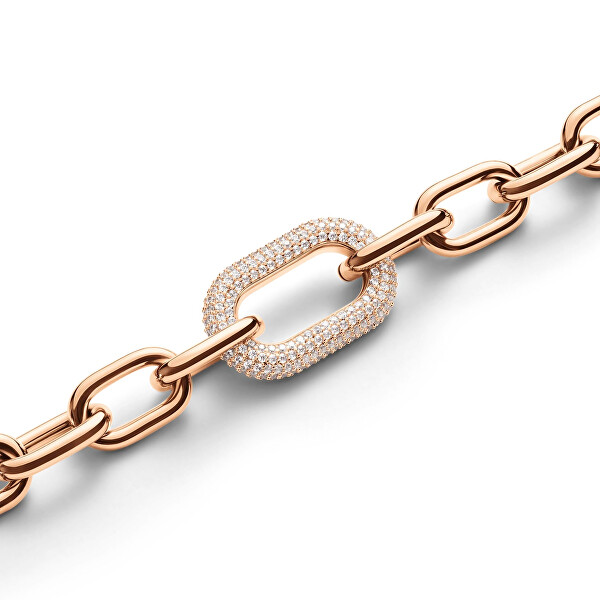 Luxusní bronzový náhrdelník s krystaly Crystal Link DW00400571