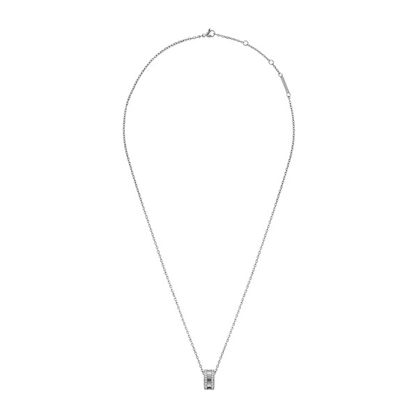 Trblietavý oceľový náhrdelník s kruhovým príveskom Elan Lumine DW00400213