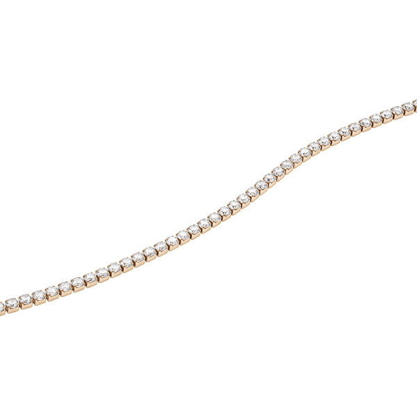 Trblietavý bronzový náhrdelník s kryštálmi Classic Tennis DW00400390