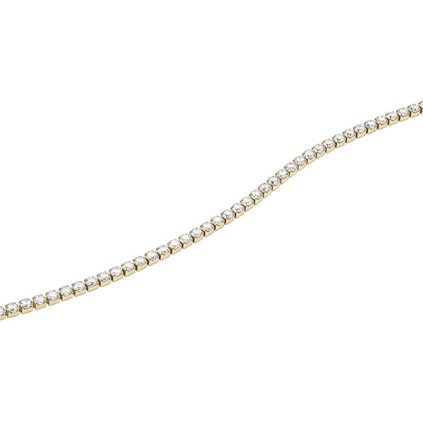 Třpytivý pozlacený náhrdelník s krystaly Classic Tennis DW00400391