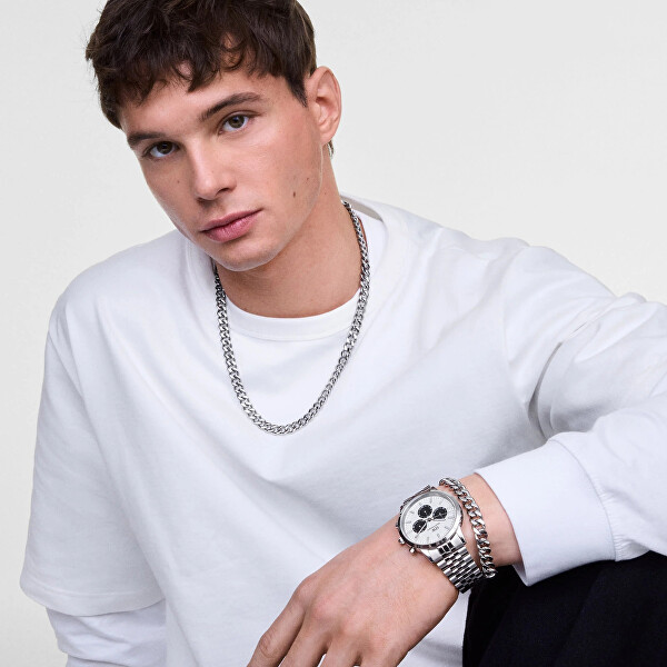 Výrazný ocelový náhrdelník pro muže Ellipse Cuban Chain DW00401669
