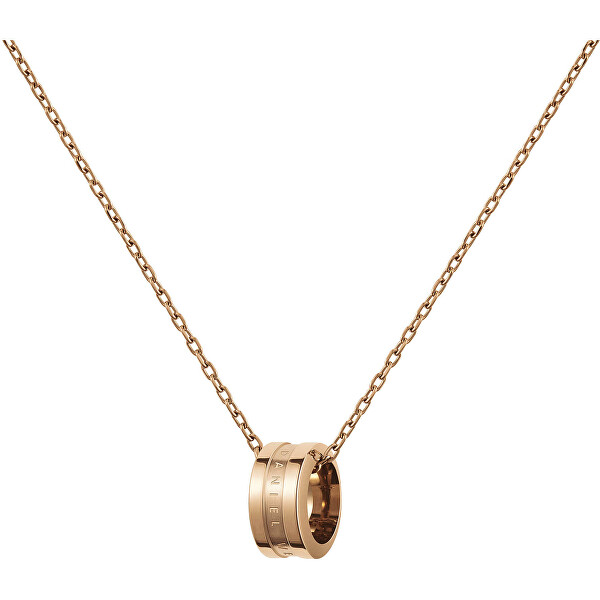 Fashion bronzový náhrdelník s kruhovým príveskom Elan DW00400158