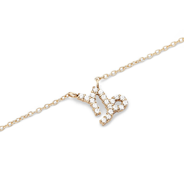 Nadčasový pozlacený náhrdelník znamení Kozoroh Crystal Zodiac DW00400928