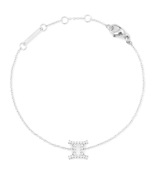 Ocelový řetízkový náramek znamení Blíženci Crystal Zodiac DW00400933