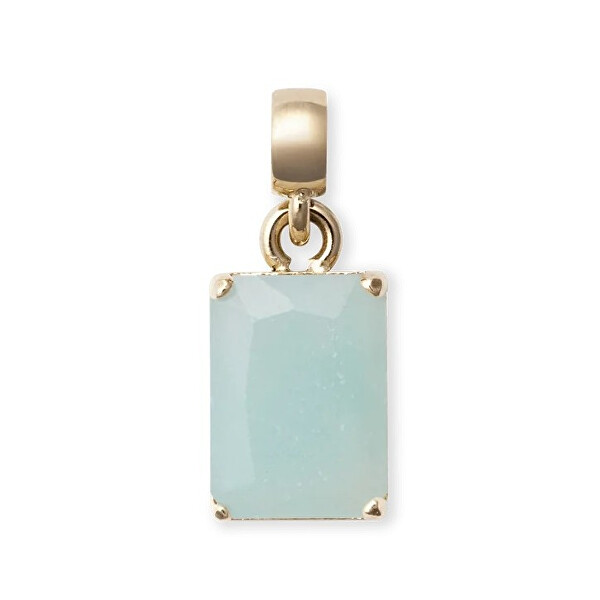 Okouzlující pozlacený přívěsek s amazonitem Charms DW00401473