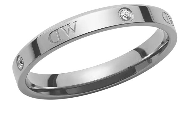 Originální ocelový prsten s krystaly Classic Lumine DW0040023