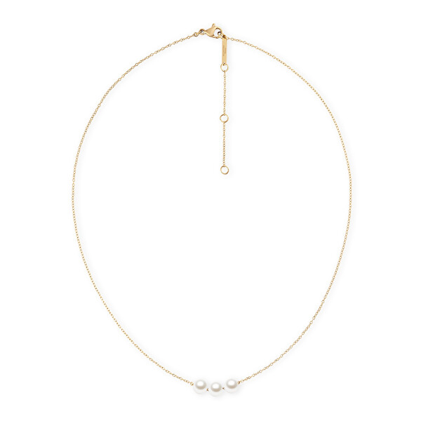 Pozlacený náhrdelník se Swarovski perlami Pearl Trio DW00402110