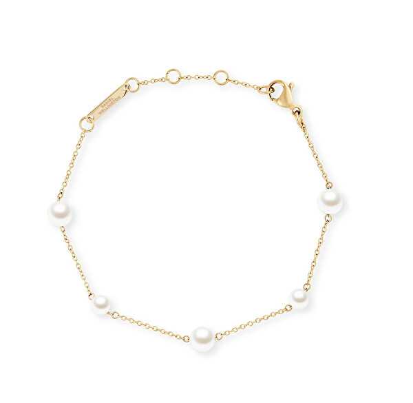 Pozlacený náramek s perlami Swarovski Pearl Step DW00402107