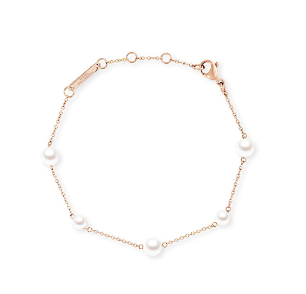 Pozlátený náramok s perlami Swarovski Pearl Step DW00402108