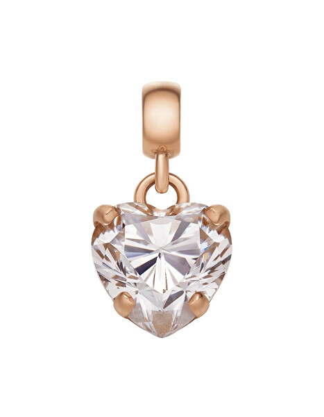 Pozlacený přívěsek s čirým srdíčkem Charms DW00400424
