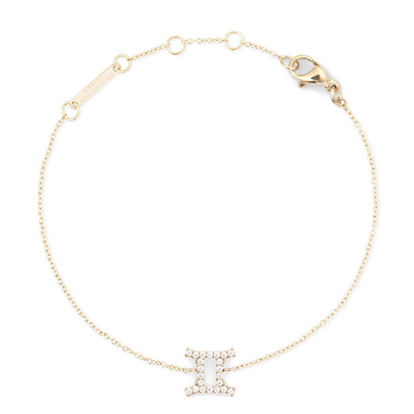 Pozlacený řetízkový náramek znamení Blíženci Crystal Zodiac DW00400909