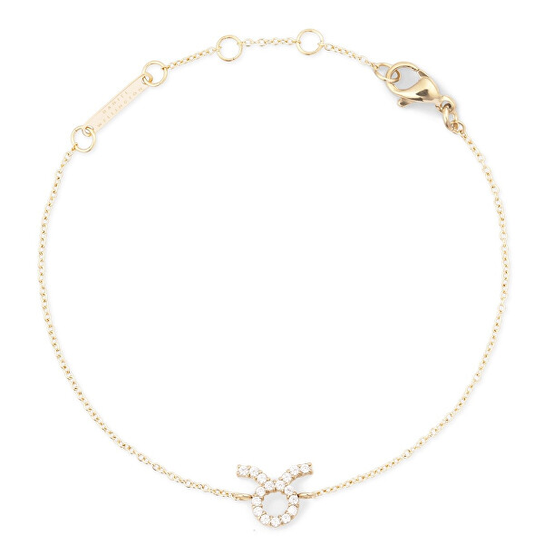 Pozlacený řetízkový náramek znamení Býk Crystal Zodiac DW00400908