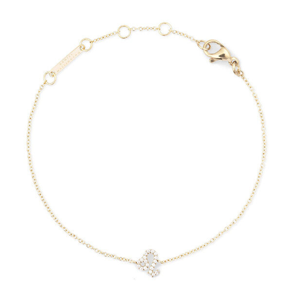 Pozlacený řetízkový náramek znamení Lev Crystal Zodiac DW00400911
