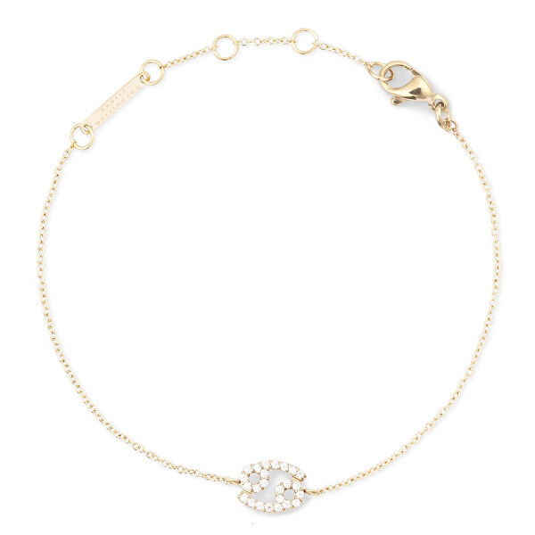 Pozlacený řetízkový náramek znamení Rak Crystal Zodiac DW00400910