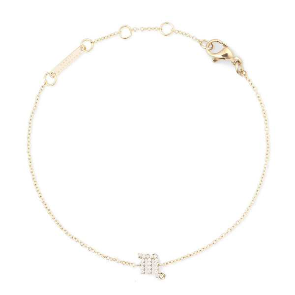 Pozlacený řetízkový náramek znamení Štír Crystal Zodiac DW00400914